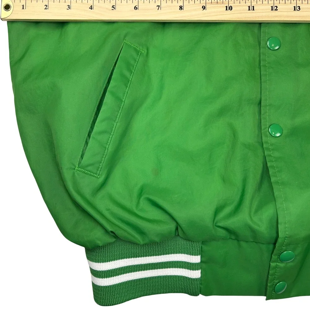 Vintage Auburn‎ Sportswear Longhorn Boosters Green Nylon Varsity Jacket Mens L